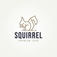 animal squirrel minimalist simple line art logo icon template vector illustration design