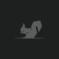 Diseño de ilustración de vector de plantilla de icono de logotipo de silueta de ardilla animal abstracto aislado