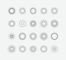 Sunburst set. Sunburst icon collection vector illustration. Retro sunburst design.