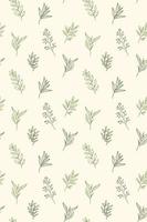 Abstract floral seamless pattern drawn. Modern style seamless floral pattern, light simple spring background. Vector illustration