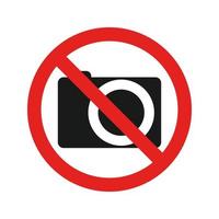 No cameras allowed sign, Red prohibition no camera sign. No taking pictures, no photographs sign vector illustration
