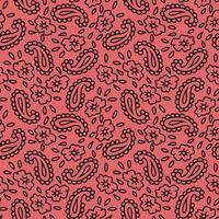 Abstract monochrome paisley texture vector