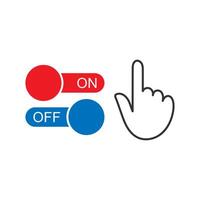 Touch on or off with hand vector icon. for graphic and web design