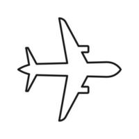 Airplane icon vector template. Symbol of airplane sign color editable on blank background