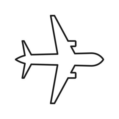 Airplane icon vector template. Symbol of airplane sign color editable on blank background