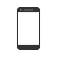 vector de icono de teléfono con pantalla en blanco. aislado sobre fondo blanco