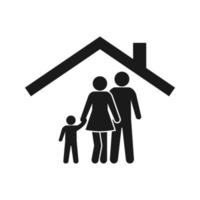 familia en el icono de la casa. ilustración vectorial aislada. vector