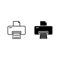 Printer icon solid illustration, pictogram isolated on white background