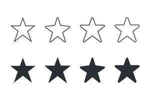 Set of Star icon vector flat. on blank background