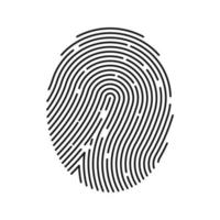 Fingerprint icon. Digital security authentication concept. vector