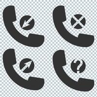 Phone icon in trendy design. Telephone symbol flat style. Color editable vector