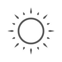 vector de icono de sol de línea para brillo, icono de ajuste de intensidad.