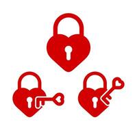 Key in heart shape icon, open heart, vector