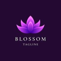 lotus gradient colorful logo design vector