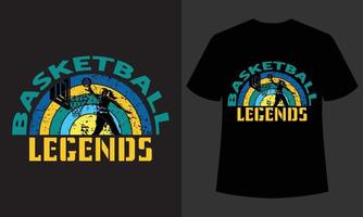 baloncesto leyendas tipografía nuevo diseño de camiseta vector