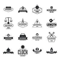 Measure precision logo icons set, simple style vector