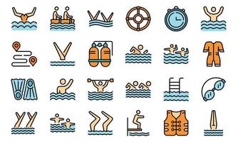 Synchronized swimming icon, outline style vector