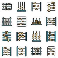 Abacus icons set vector flat