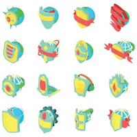 Protect the earth icons set, isometric style vector