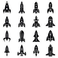 Rocket icons set, simple style vector