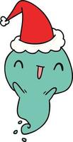 christmas cartoon of kawaii ghost vector