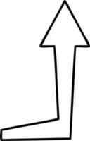 flecha de dibujos animados de dibujo lineal peculiar vector