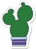 sticker of a quirky hand drawn cartoon cactus vector