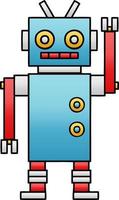 gradient shaded cartoon dancing robot vector