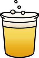 quirky gradient shaded cartoon glass of beer vector