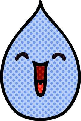 quirky comic book style cartoon emotional rain drop