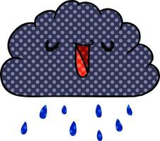 cartoon kawaii weather rain cloud vector
