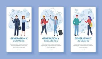 Generations Theory Vertical Banners vector