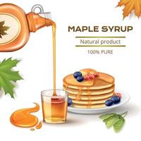 Realistic Maple Syrup Composition vector