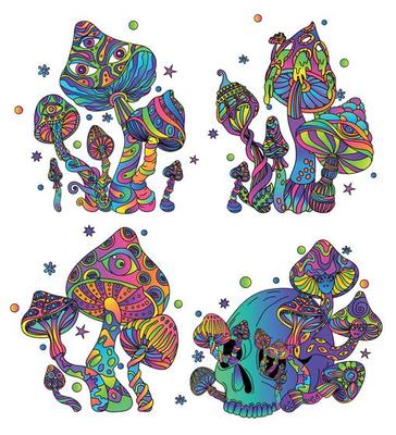 Trippy Mushroom Psychedelic Compositions