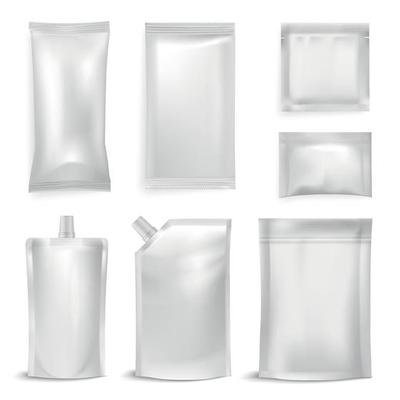 Plastic Pouch Realistic Mockup Set