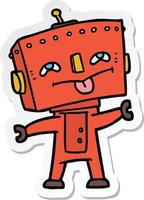 sticker of a cartoon robot vector