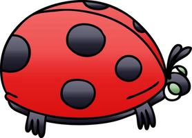 quirky gradient shaded cartoon ladybird vector