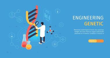 Isometric Genetic Engineering Banner vector