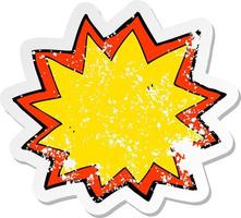 retro distressed sticker of a cartoon explosion vector