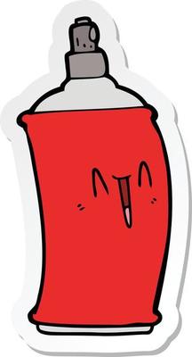 sticker of a cartoon happy spray can
