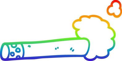 rainbow gradient line drawing cartoon cigarette vector