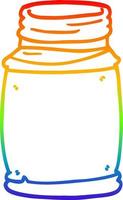 rainbow gradient line drawing cartoon storage jar vector