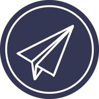 paper plane circular icon vector