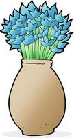 cartoon vase of flowers vector