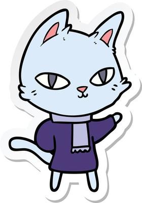 sticker of a cartoon cat staring