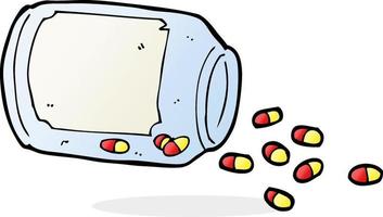 cartoon jar of pills vector