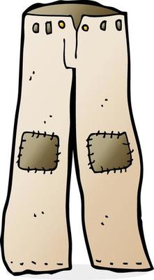 cartoon patched old pants