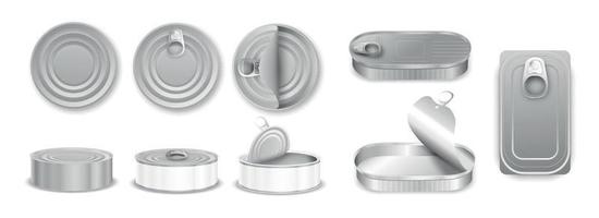 Aluminium Tin Can Set vector