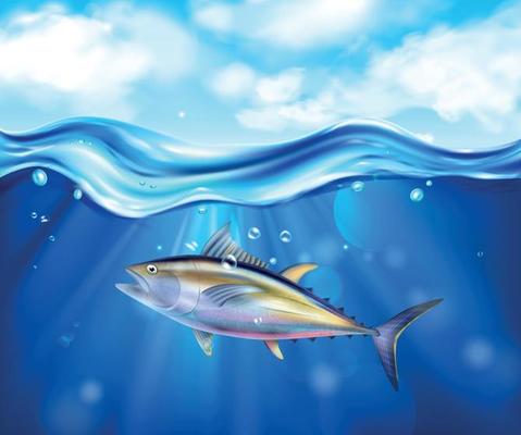 Realistic Tuna Sea Composition