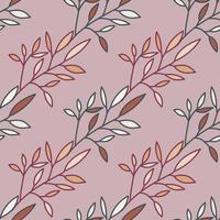 Simple outline leaves seamless pattern. Modern leaf wallpaper. vector